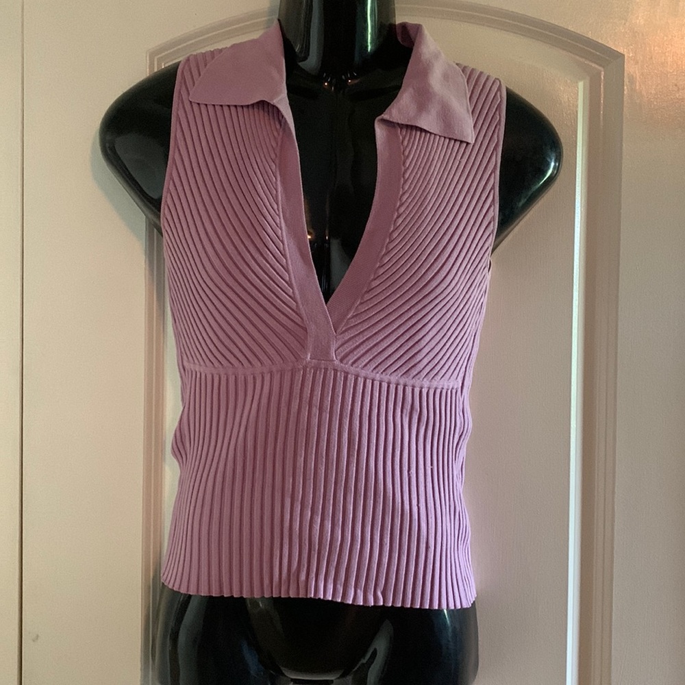 Bebe purple sleeveless blouse size large